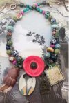 collier chinoiserie pavot rose