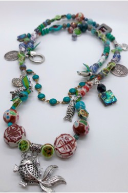 collier chinoiserie pampille