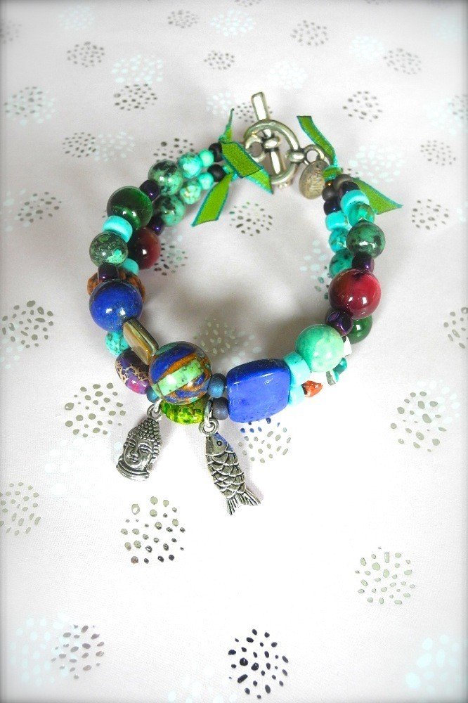 Bracelet chinoiserie 2 rangs Bracelet chinoiserie 2 rangs